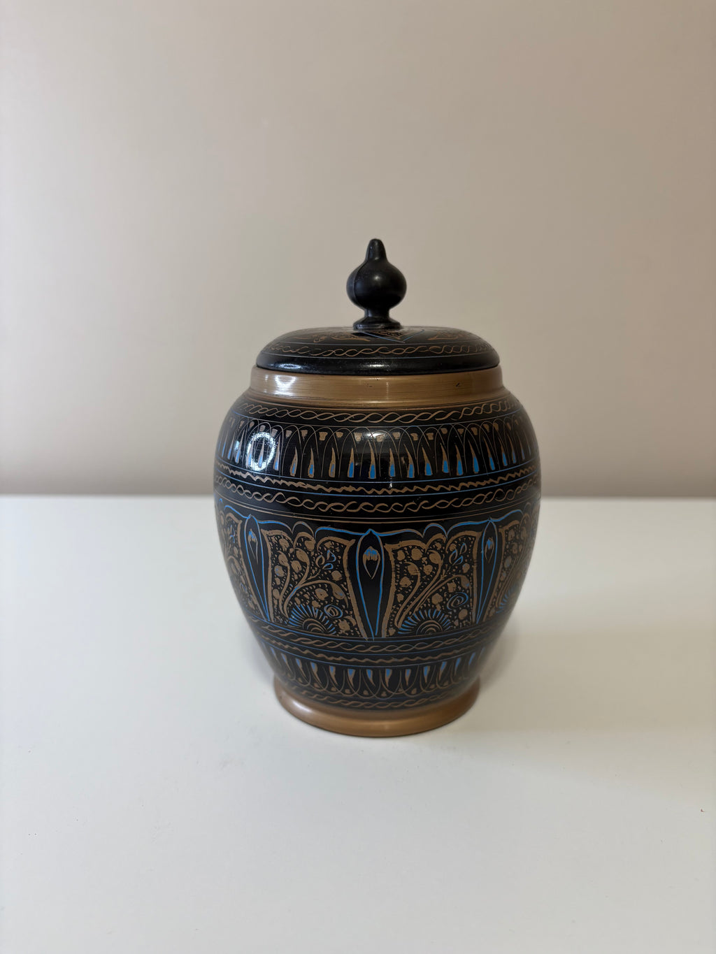Hand Painted Wooden Candy Jar