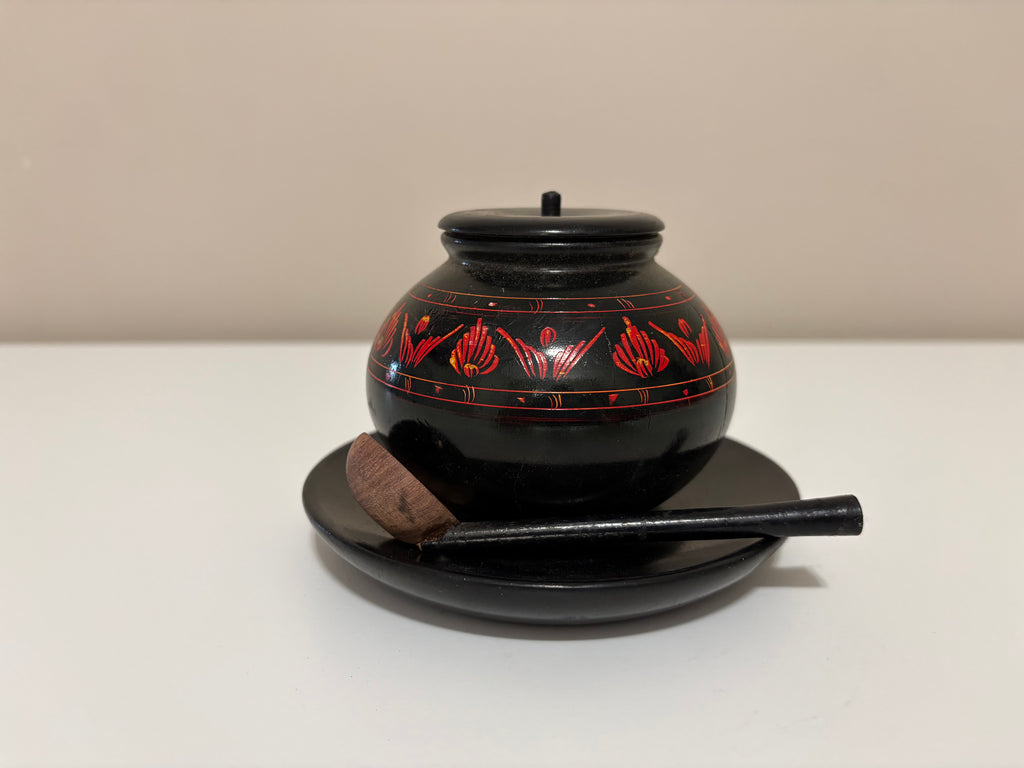 Wooden Spice Jar with Lid and Spoon