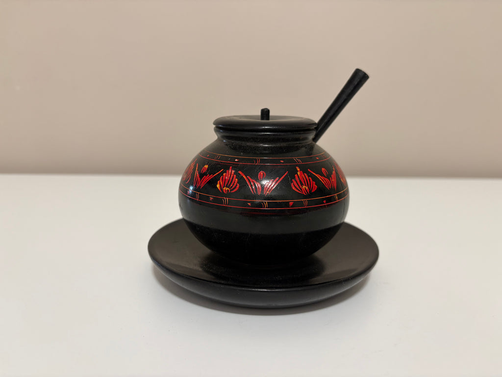 Wooden Spice Jar with Lid and Spoon