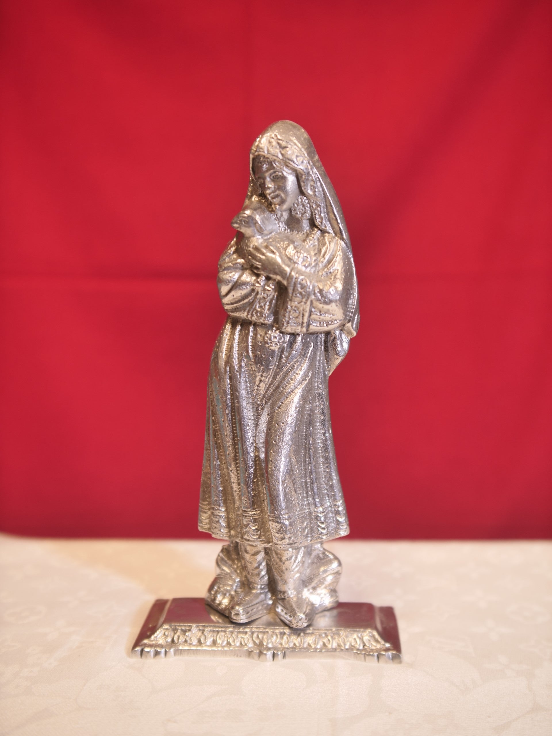 Lady Carrying a Lamb – Silver Plated