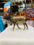 Brass Aggressive Bull – Small Sculpture