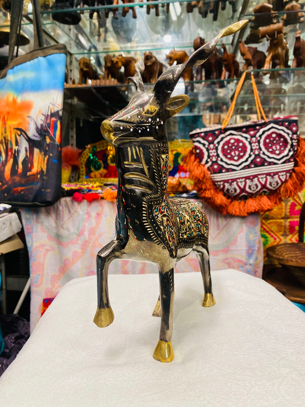 Brass Markhor – Wildlife Sculpture