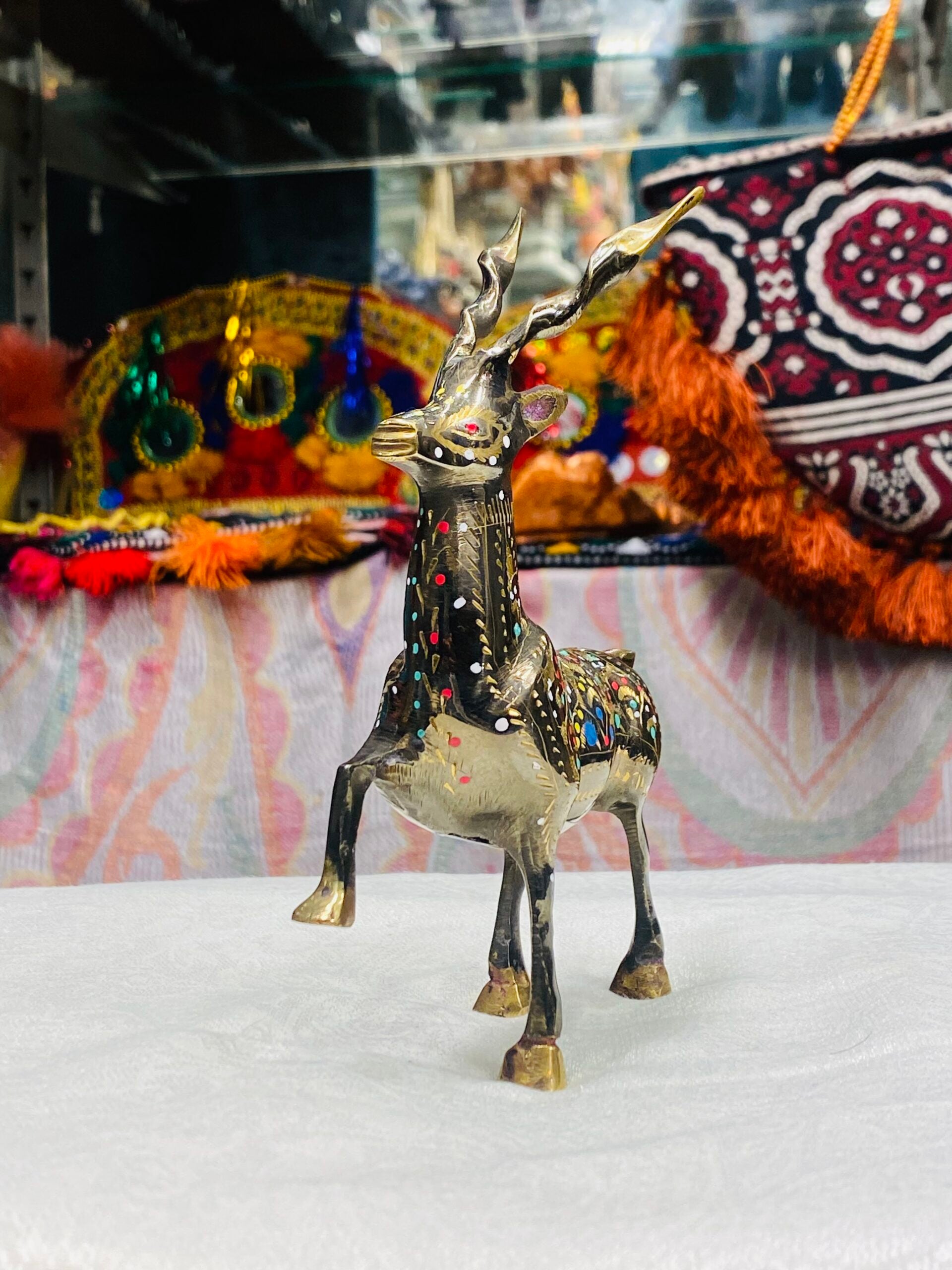 Brass Markhor – Small Wildlife Figurine