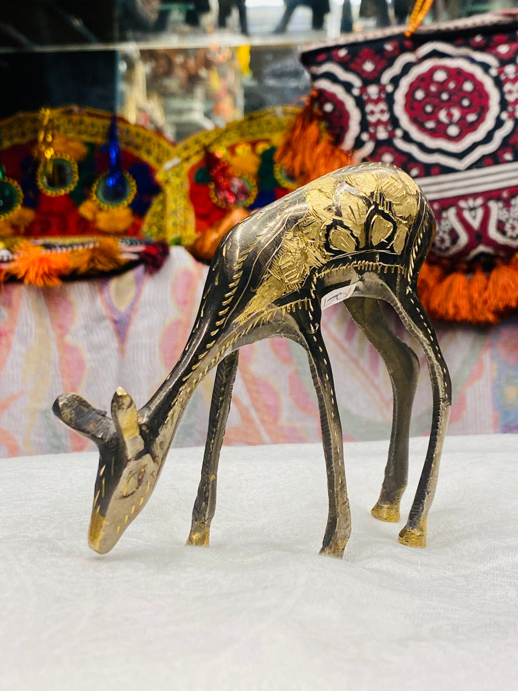 Brass Deer Duo – Vigilant & Drinking Deer