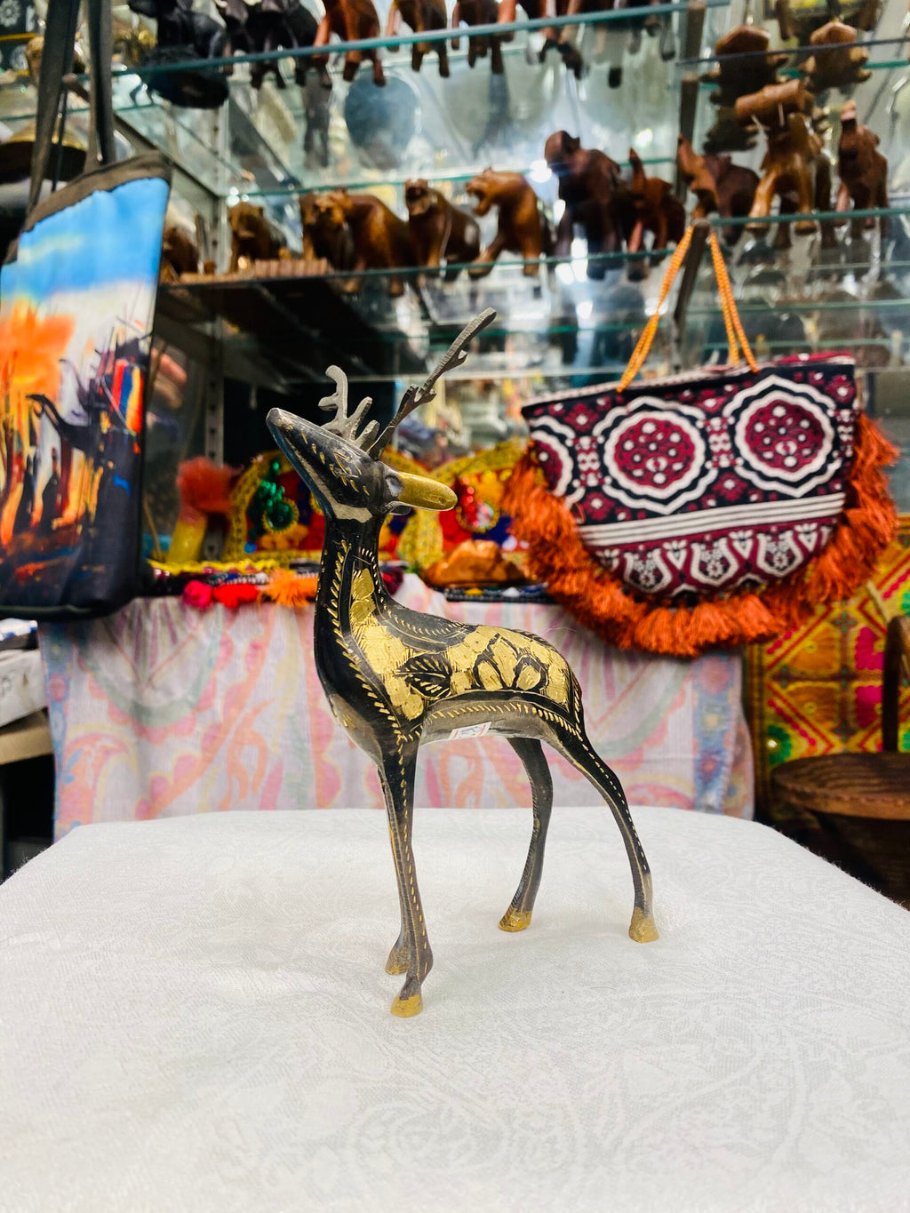 Brass Deer Duo – Vigilant & Drinking Deer