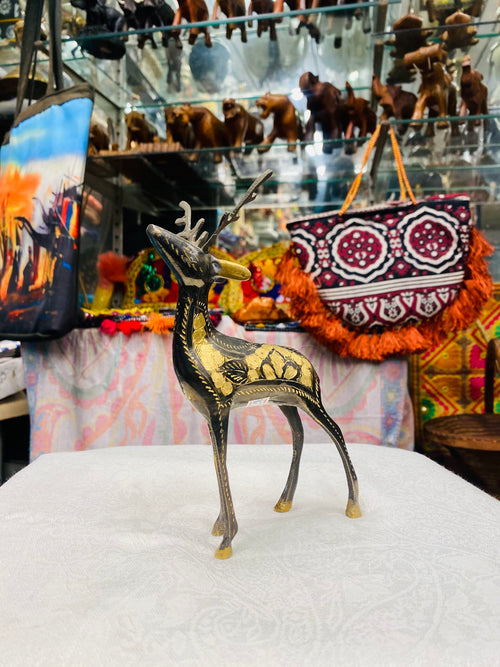 Brass Deer Duo – Vigilant & Drinking Deer