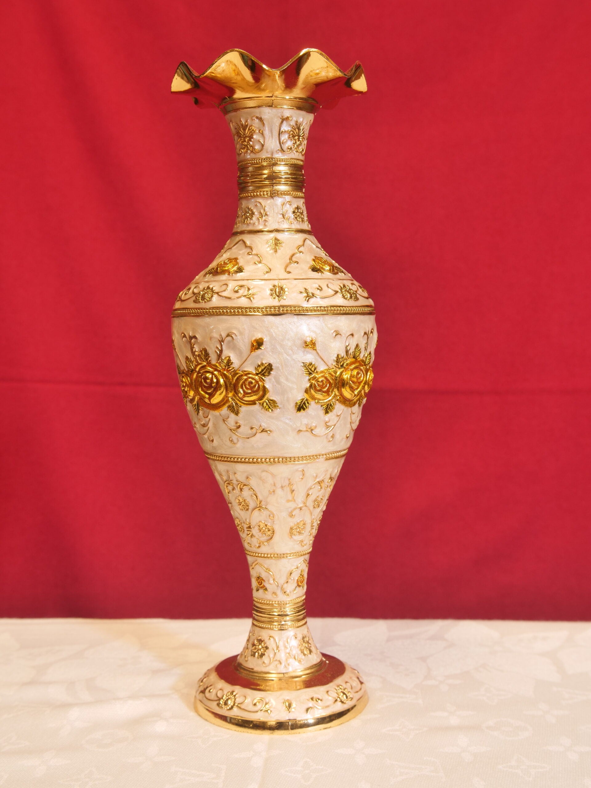 Gold Plated Brass Flower Vase