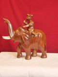 Maharaja Controlling an Elephant – Rosewood Sculpture