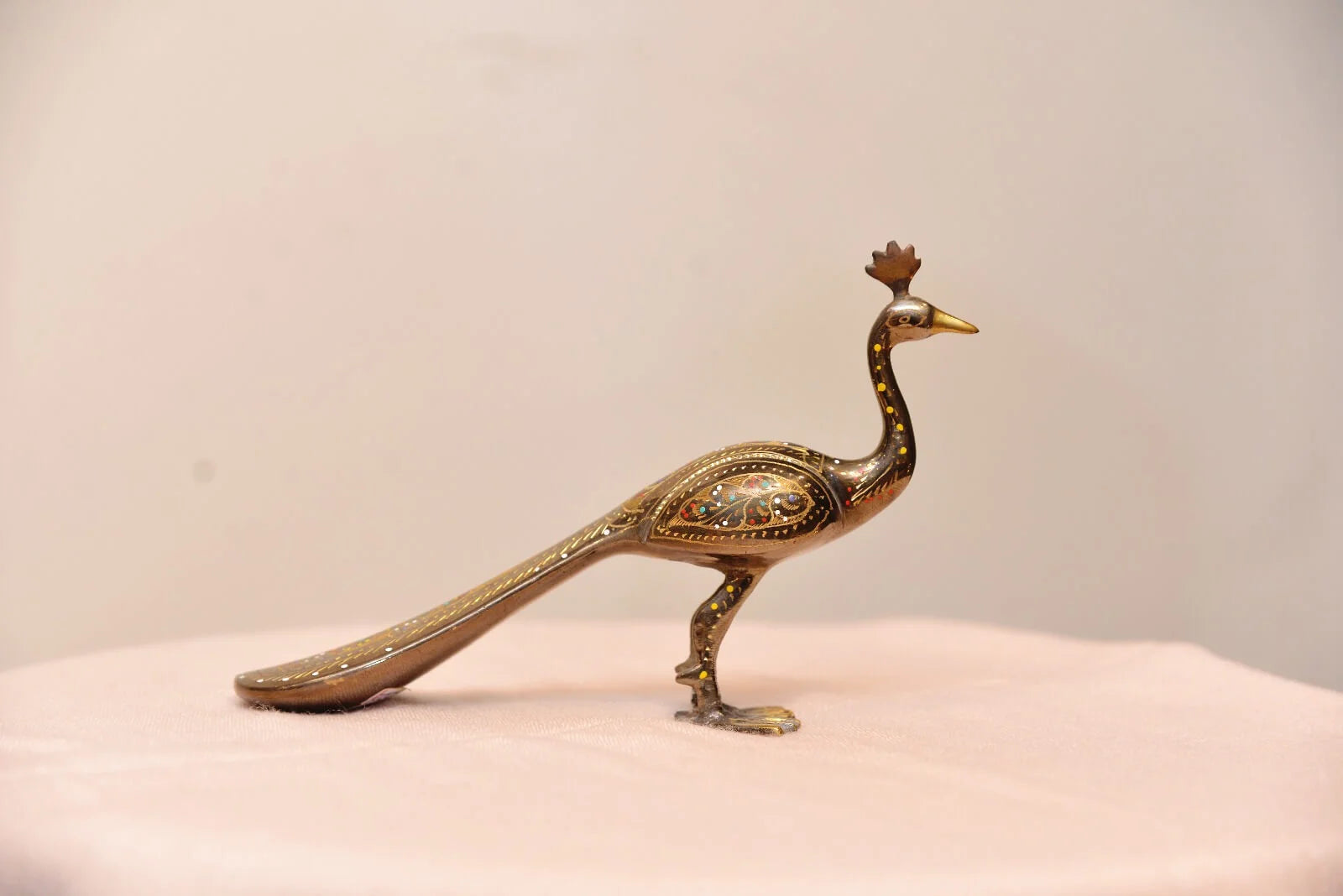 Brass Peacock – Compact Figurine