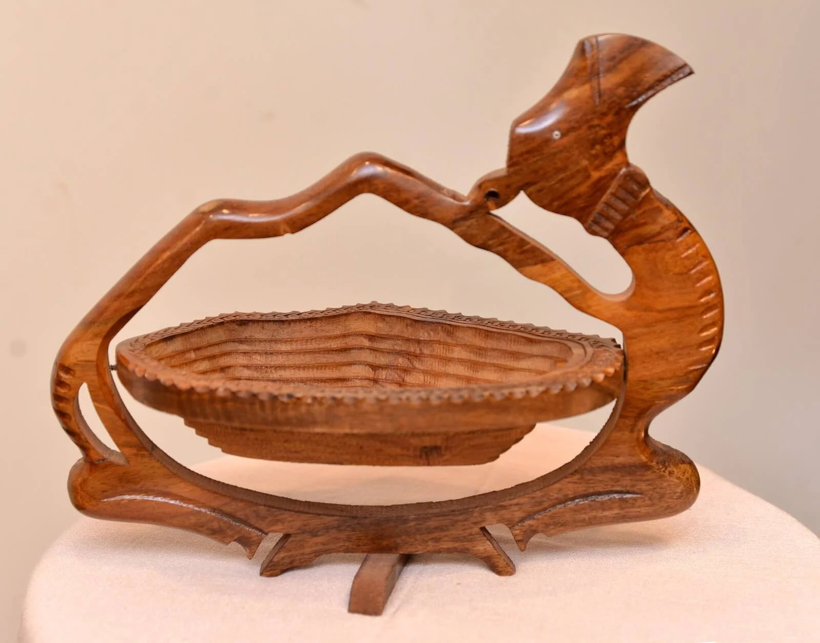 Camel Wooden Basket (Handmade)