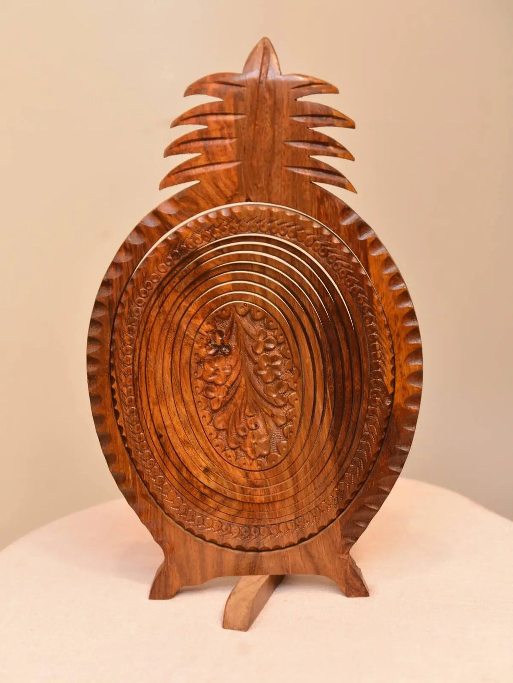 Pineapple Wooden Basket (Handmade)