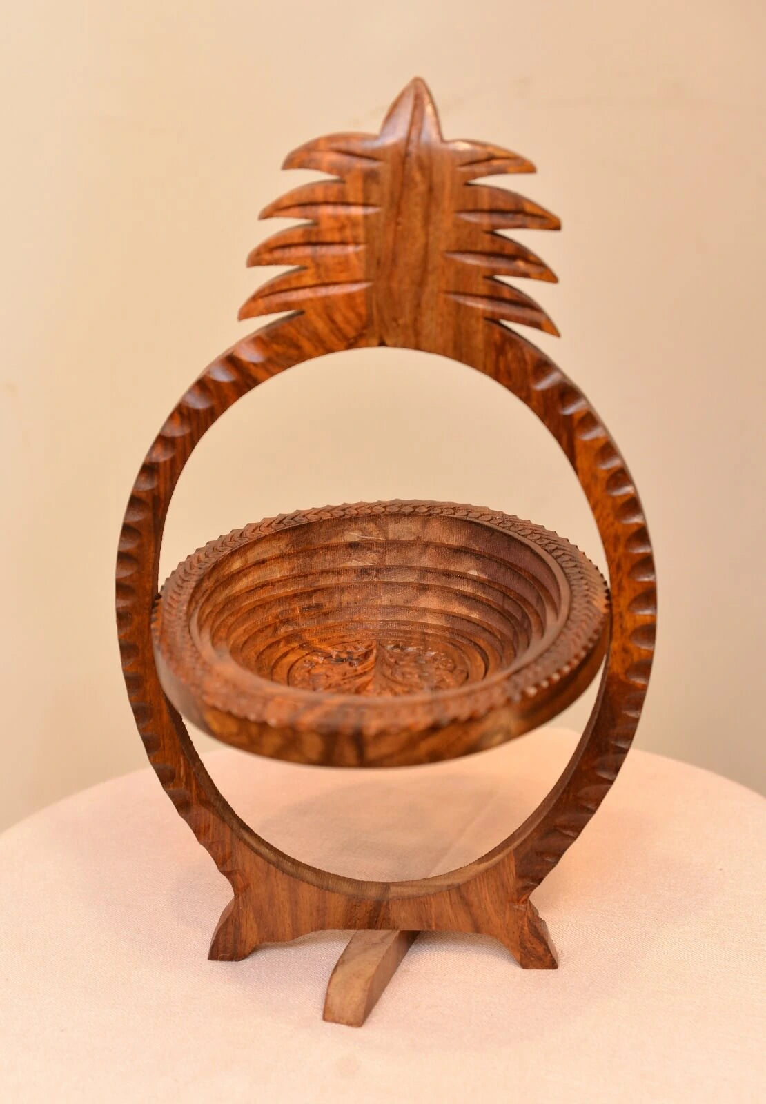 Pineapple Wooden Basket (Handmade)