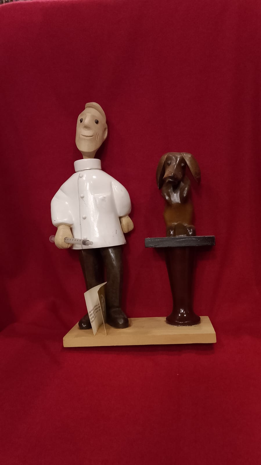Vet Doctor and Dog Wooden Character
